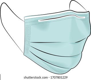 Vector mask for medical surgeons to prevent infection without background