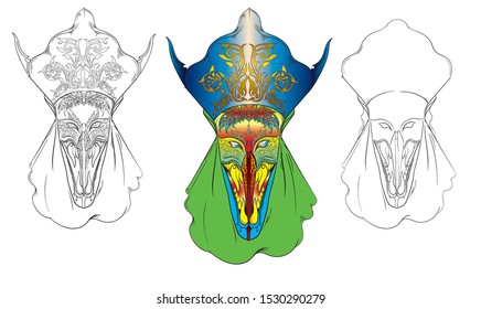 Vector mask Phi Ta Khon Ghost festival Thailand