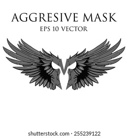 Vector mask and wings illustration