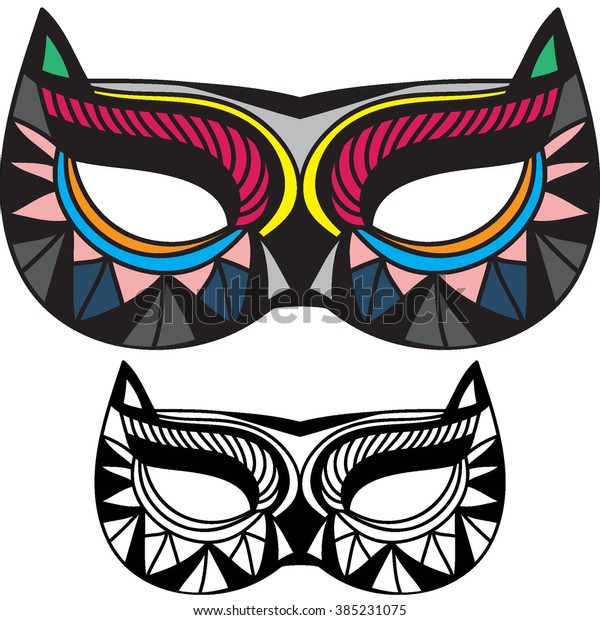 Vector Masquerade Animal Mask Isolated Hand Stock Vector Royalty Free 385231075