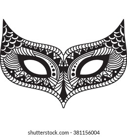 Vector Masquerade Mask. Isolated hand drawn illustration.