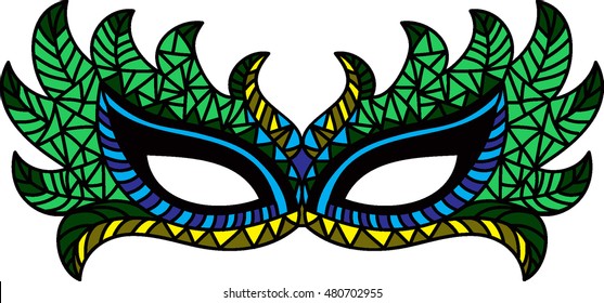 Vector Masquerade Mask Isolated Hand Drawn Stock Vector (Royalty Free ...