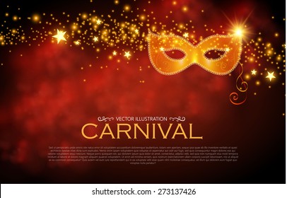 Vector Masquerade Party Poster. Shining Design. Vector Illustration