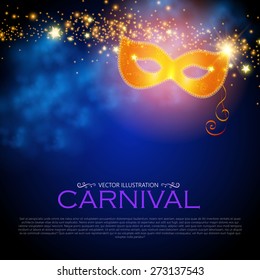 Vector masquerade party poster. Shining design. Vector illustration