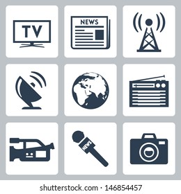 Vector mass media icons set