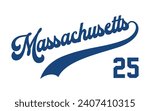 Vector Massachusetts text typography design for tshirt hoodie baseball cap jacket and other uses vector