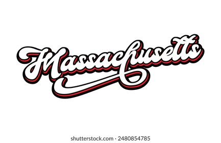 Vector Massachusetts text typography design for tshirt hoodie baseball cap jacket and other uses vector	