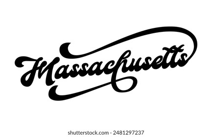 Vector Massachusetts text typography design for tshirt hoodie baseball cap jacket and other uses vector	