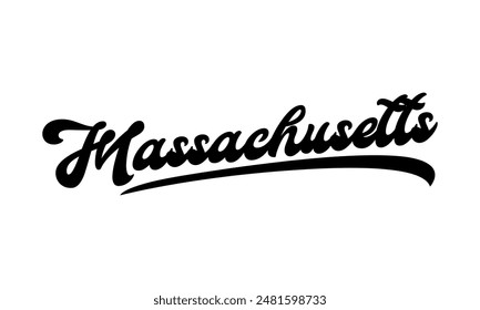 Vector Massachusetts text typography design for tshirt hoodie baseball cap jacket and other uses vector	