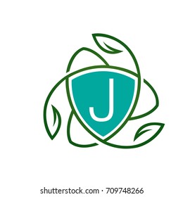 Vector Massage Aqua Shield Letter J Logo