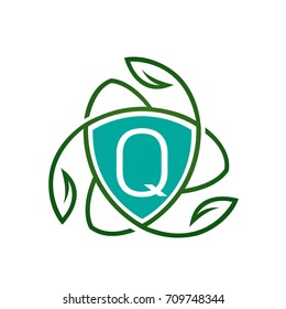 Vector Massage Aqua Shield Letter Q Logo