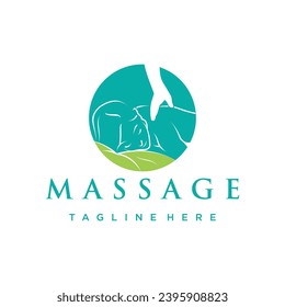 Vector massage women's logo icon symbol Premium Vector