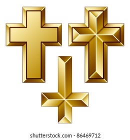 vector massive golden christian crosses