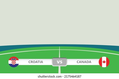 Vector match preview with the lower third label within football stadium background. Croatia vs Canada.