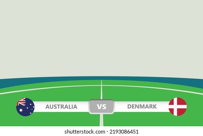 Vector match preview with the lower third label within football stadium background.  Australia vs Denmark.