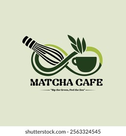 Vector matcha tea badge concept
