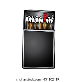 Vector of matchbox and matches