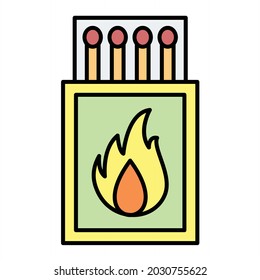 Vector Matches Filled Outline Icon Design
