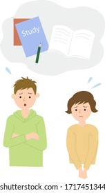 Material vectorial para niños ansiosos.