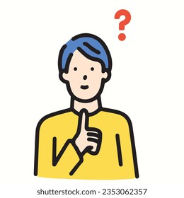 Vector material of a businessman who feels doubts.