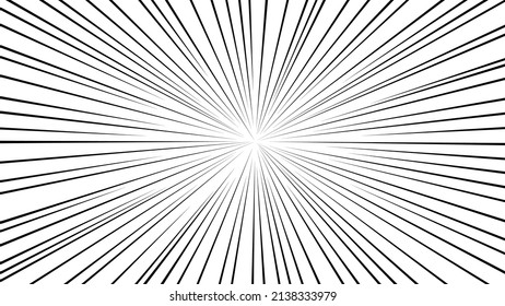 Vector material of cartoon style effect line of black concentrated line
