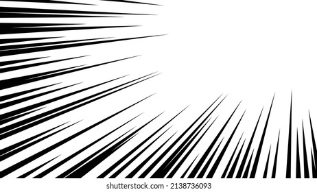 Vector material of cartoon style effect line of black concentrated line