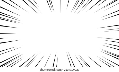 Vector material of cartoon style effect line of black concentrated line