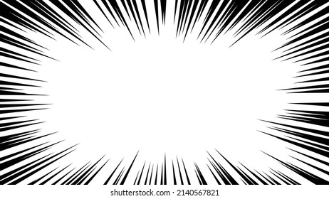 Vector material of cartoon style effect line of black concentrated line
