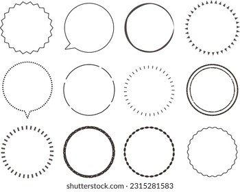 Vector Material of Circular Speech Bubbles and Frames