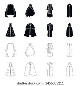 Vector material and clothing design icons. Set of material and garment stock vector illustration.