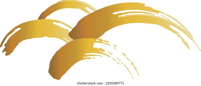 Vector material of curved line motif decoration drawn by brush