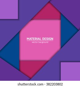Vector material design background. Abstract creative concept layout template. For web and mobile app, paper art illustration design. style blank, poster, booklet. Motion wallpaper element.  Flat ui.