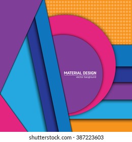 Vector material design background. Abstract creative concept layout template. For web and mobile app, paper art illustration design. style blank, poster, booklet. Motion wallpaper element. Flat ui.