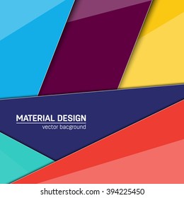 Vector material design background. Abstract creative concept layout template. For web and mobile app, paper art illustration design. style blank, poster, booklet. Motion wallpaper element. Flat ui.
