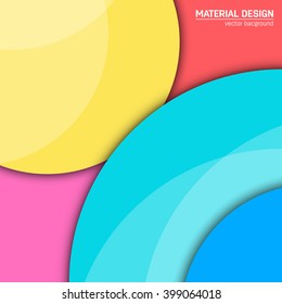Vector material design background. Abstract creative concept layout template. For web and mobile app, paper art illustration design. style blank, poster, booklet. Motion wallpaper element. Flat ui.