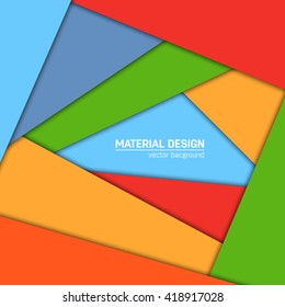 Vector material design background. Abstract creative concept layout template. For web and mobile app, paper art illustration design. style blank, poster, booklet. Motion wallpaper element. Flat ui.