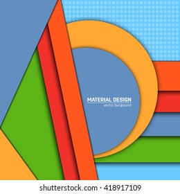 Vector material design background. Abstract creative concept layout template. For web and mobile app, paper art illustration design. style blank, poster, booklet. Motion wallpaper element. Flat ui.