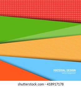 Vector material design background. Abstract creative concept layout template. For web and mobile app, paper art illustration design. style blank, poster, booklet. Motion wallpaper element. Flat ui.