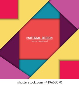 Vector material design background. Abstract creative concept layout template. For web and mobile app, paper art illustration design. style blank, poster, booklet. Motion wallpaper element. Flat ui.