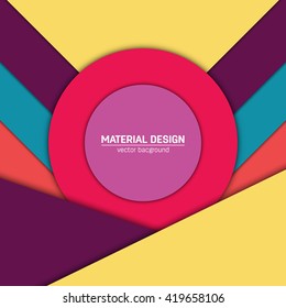 Vector material design background. Abstract creative concept layout template. For web and mobile app, paper art illustration design. style blank, poster, booklet. Motion wallpaper element. Flat ui.
