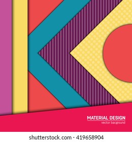 Vector material design background. Abstract creative concept layout template. For web and mobile app, paper art illustration design. style blank, poster, booklet. Motion wallpaper element. Flat ui.