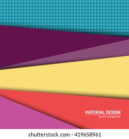 Vector material design background. Abstract creative concept layout template. For web and mobile app, paper art illustration design. style blank, poster, booklet. Motion wallpaper element. Flat ui.