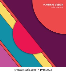 Vector material design background. Abstract creative concept layout template. For web and mobile app, paper art illustration design. style blank, poster, booklet. Motion wallpaper element. Flat ui.
