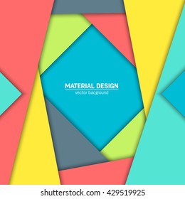 Vector material design background. Abstract creative concept layout template. For web and mobile app, paper art illustration design. style blank, poster, booklet. Motion wallpaper element. Flat ui.