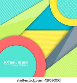 Vector material design background. Abstract creative concept layout template. For web and mobile app, paper art illustration design. style blank, poster, booklet. Motion wallpaper element. Flat ui.