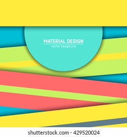 Vector material design background. Abstract creative concept layout template. For web and mobile app, paper art illustration design. style blank, poster, booklet. Motion wallpaper element. Flat ui.