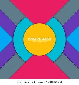 Vector material design background. Abstract creative concept layout template. For web and mobile app, paper art illustration design. style blank, poster, booklet. Motion wallpaper element. Flat ui.