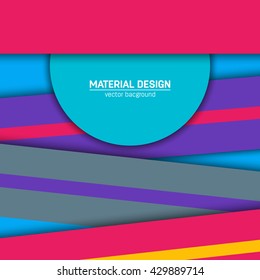 Vector material design background. Abstract creative concept layout template. For web and mobile app, paper art illustration design. style blank, poster, booklet. Motion wallpaper element. Flat ui.