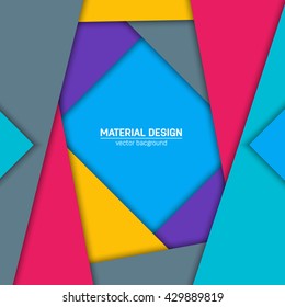 Vector material design background. Abstract creative concept layout template. For web and mobile app, paper art illustration design. style blank, poster, booklet. Motion wallpaper element. Flat ui.