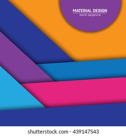 Vector material design background. Abstract creative concept layout template. For web and mobile app, paper art illustration design. style blank, poster, booklet. Motion wallpaper element. Flat ui